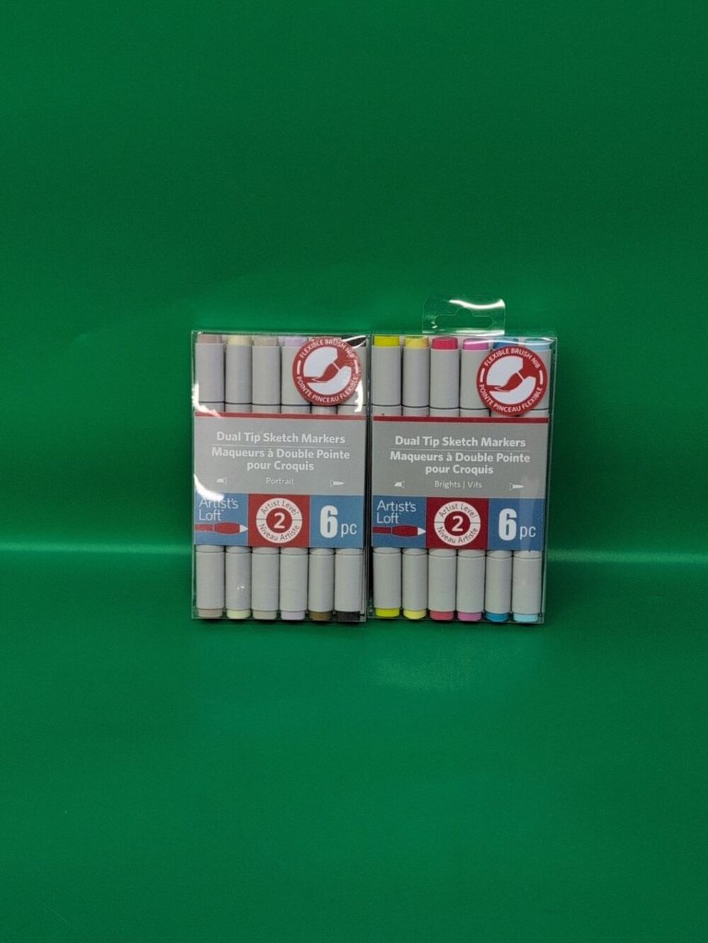 Artist's Loft Dual Tip Sketch Markers 6pc Set Portrait & Bright Colors Pack of 2